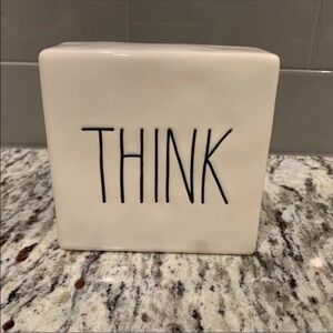 White Ceramic Block Rae Dunn